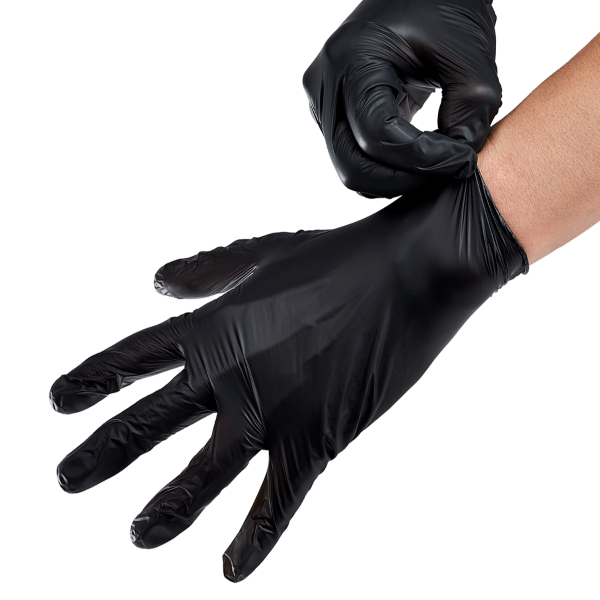Karat Synthetic Vinyl Powder-FREE Glove (Black), Small - 1,000 pcs