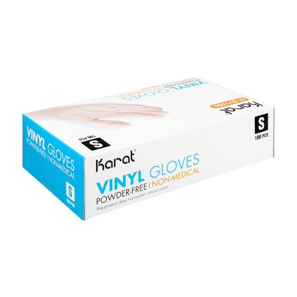 Karat Vinyl Powder-Free Gloves (Clear), Small - 1,000 pcs