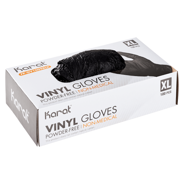 Karat Vinyl Powder-FREE Glove (Black), X-Large - 1,000 pcs