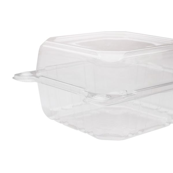 Clear Karat 6''x6'' PET Plastic Hinged Containers closed