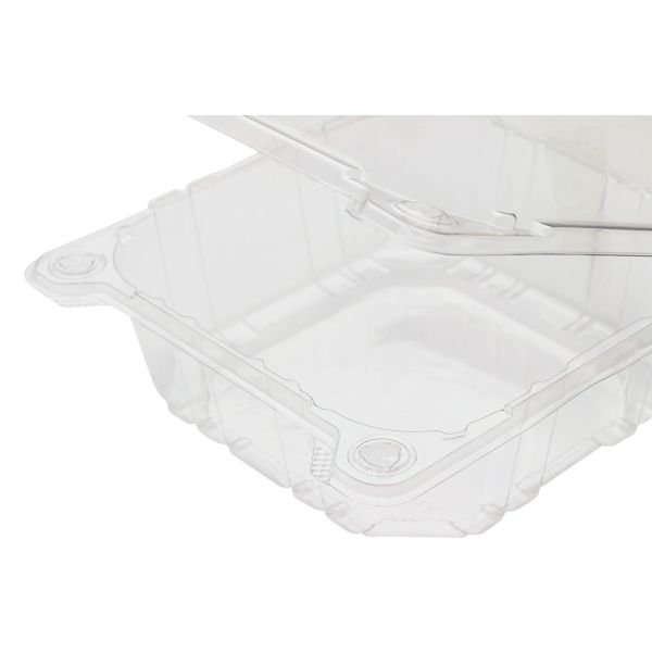 9''x9'' Hinged Takeout Boxes- Extra Large Clamshell Containers - Karat PET  Plastic - 200 ct