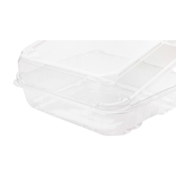 8''x8'' PET Plastic Hinged Containers - 250 pcs