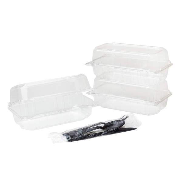 Clear Karat 9" x 5" PET Plastic Hinged Containers