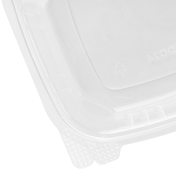 Genpak AD24 Hinged 24 oz Clear Plastic Deli Take Out Food Container - 7  1/4L x 6 3/8W x 2H