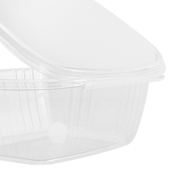 32 oz. Bulk Hinged Lid Deli Container RPET Take Away Fast Food Plastic  200/Case