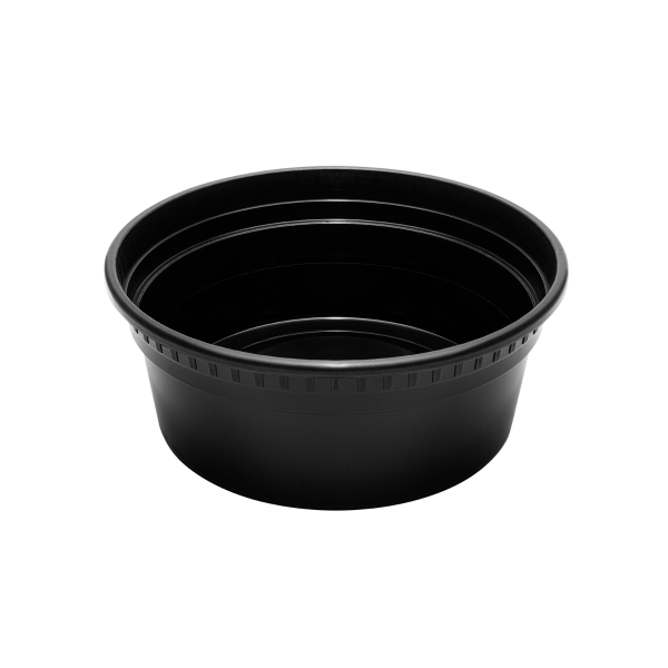 Darling Food Service Black 8 Ounce Deli Container with Lid - 240 / CS