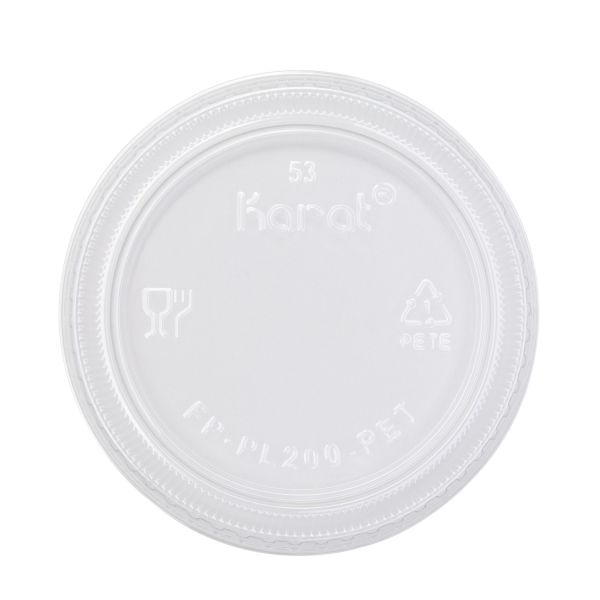Clear Karat 1oz Squat-2oz PET Plastic Portion Cup Lid
