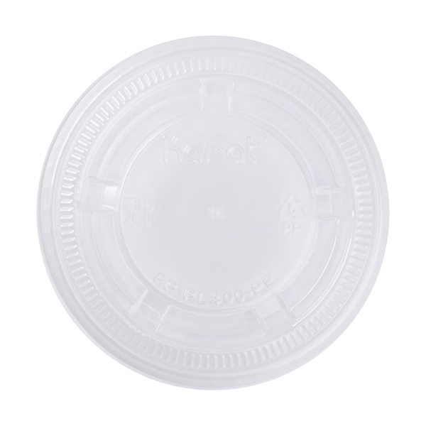 Karat FP-PL200-PP Clear PP Portion Cup Lids – Fits 1.5 Oz & 2 Oz Cups, Case Of 2500 (Recyclable)