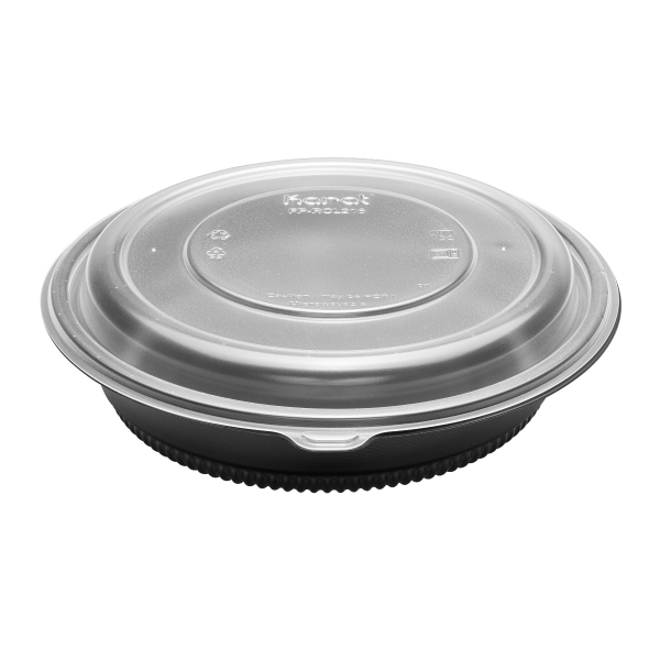 Karat 32 oz PP Round Microwaveable Container, Black - 150 pcs