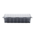 Karat Half Slab Black PP Plastic Rib Container with Clear OPS lid - 100 pcs