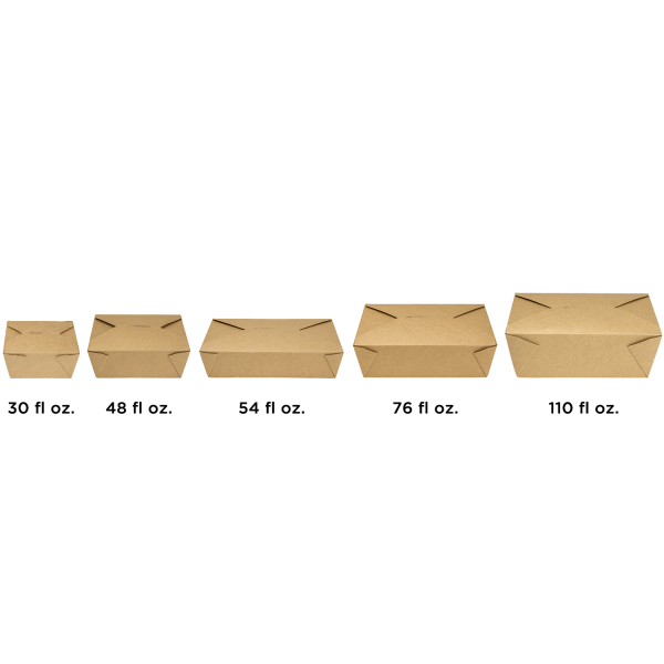 Kraft Kara Fold-To-Go Box with multiple sizes