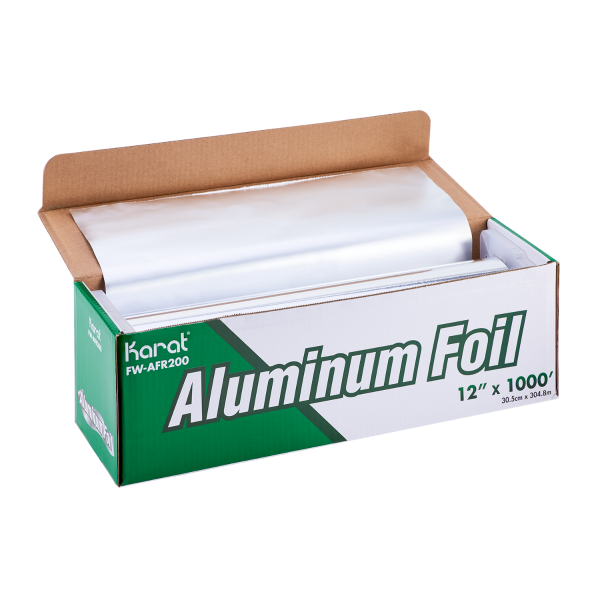 Heavy Duty Aluminum Foil Roll with Serrated Cutter 18X500' 