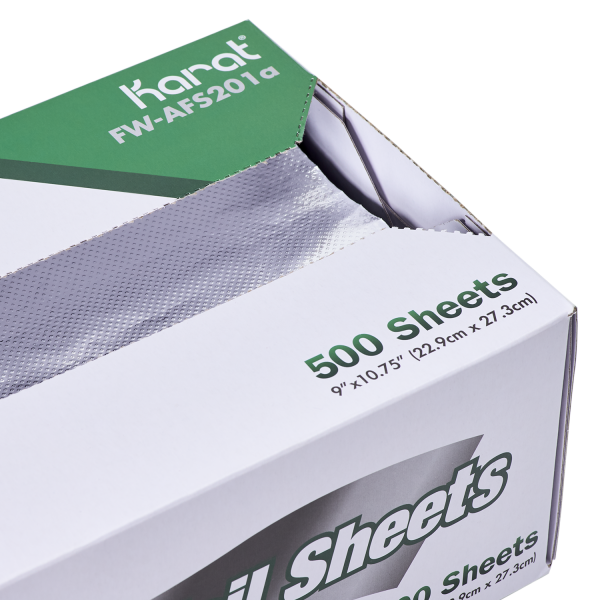 Pop-Up Aluminum Foil Wrap Sheets 9 x 10 3/4 Silver 200 per Box - Non-stick  Heavy Duty aluminum foil sheets for Restaurants, Delis & Catering (9 x 10