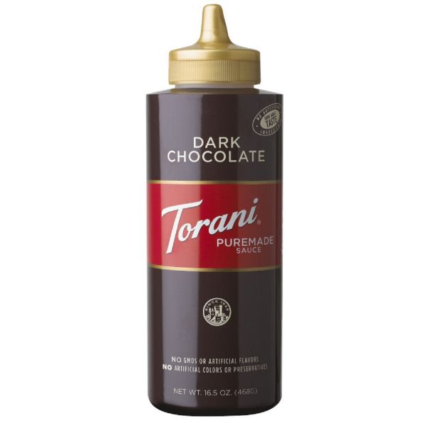 Torani Dark Chocolate Puremade Sauce Squeeze Bottle (16.5oz)
