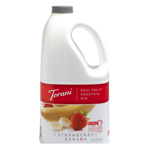 Torani Strawberry Banana Real Fruit Smoothie Mix - Bottle (64oz)