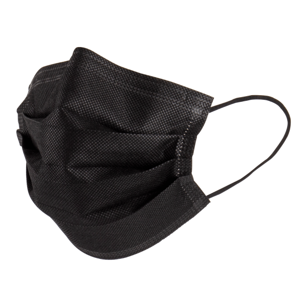 Black Karat 3-Ply Unwrapped Face Mask with Ear Loops