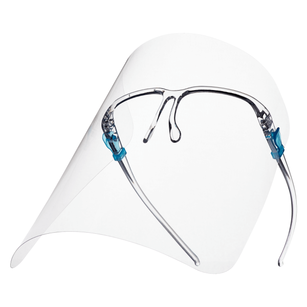 Transparent Karat Anti-Fog Face Shield Visor with Glasses Frame