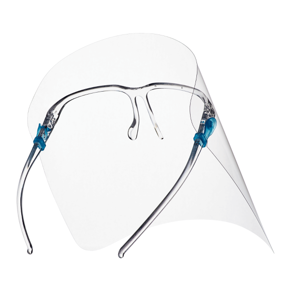 Transparent Karat Anti-Fog Face Shield Visor with Glasses Frame