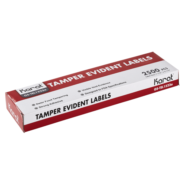 Karat Tamper Evident Labels (1 1/2” x 2 1/3”) - 2,500 pcs
