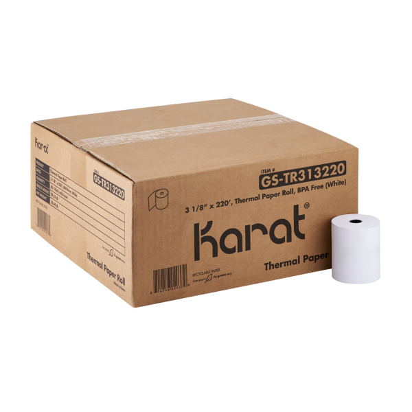 Karat 3 1/8" x 220' Thermal Paper Rolls
