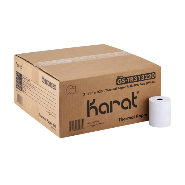 Karat 3 1 8 X 220 Thermal Paper Rolls White 50 Pcs karat-3-1-8-x-220-thermal-paper-rolls-white-50-pcs