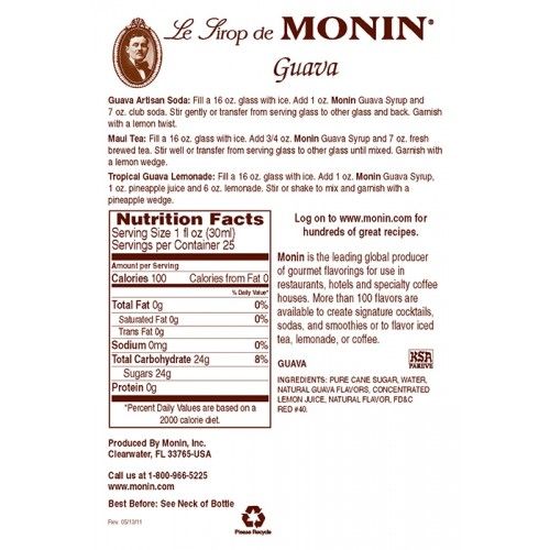 Monin Guava Syrup - Bottle (750mL)