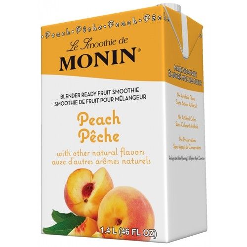 Monin Peach Fruit Smoothie Mix - Carton (46oz)