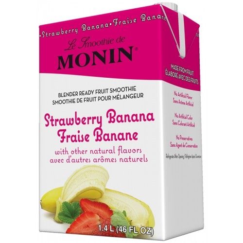 Monin Strawberry Banana Fruit Smoothie Mix - Carton (46oz)