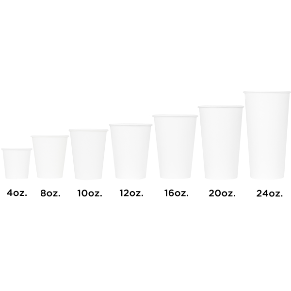 6 oz Disposable Coffee Cups - 6oz Paper Hot Cups - White (70mm) - 1,000 ct