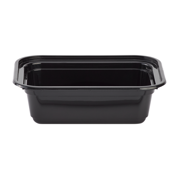 Black Karat 12 oz PP Plastic Microwavable Rectangular Food Container