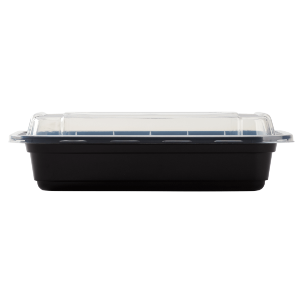 Plastic Deli Container PP 2C Black 900ml 23x16,5x5cm (75 Units)