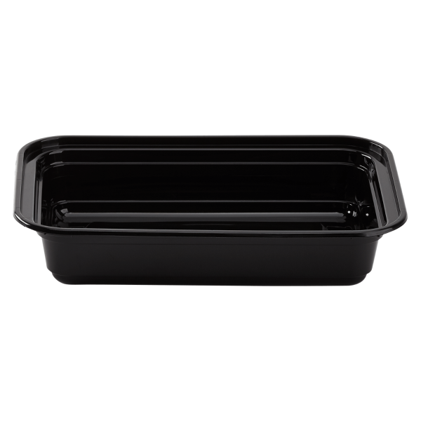 Karat 16oz PP Injection Molded Microwaveable Black Food Containers with Lids