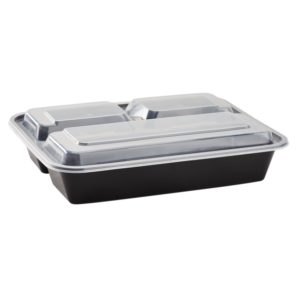 CCF 38oz PP injection plastic microwavable black rectangle food contai –  Custom Cup Factory