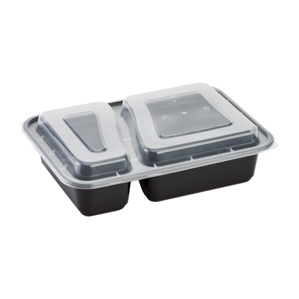 Karat 30 oz PP Plastic Microwavable Rectangular Food Containers & Lids
