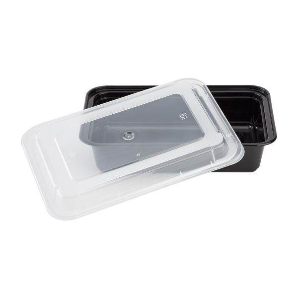 38-oz Microwave Rectangular Container with Lid - 150 Pack (260675)