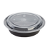 Karat 24 oz PP Plastic Microwavable Round Food Containers & Lids, Black