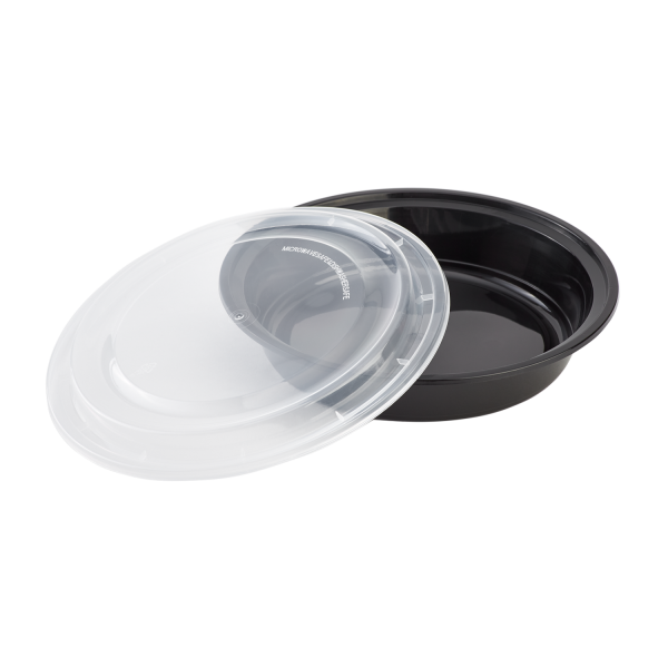 Karat 48 oz PP Plastic Microwavable Round Food Containers & Lids