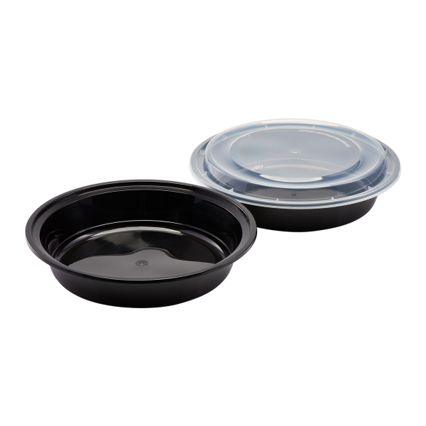 Karat 48 oz PP Plastic Microwavable Round Food Containers & Lids