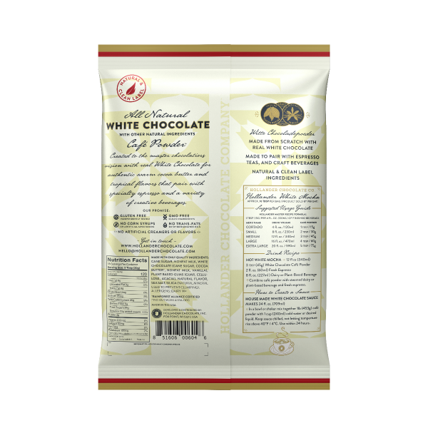 Hollander Sweet Ground White Chocolate Powder - Bag (2.5 lbs)