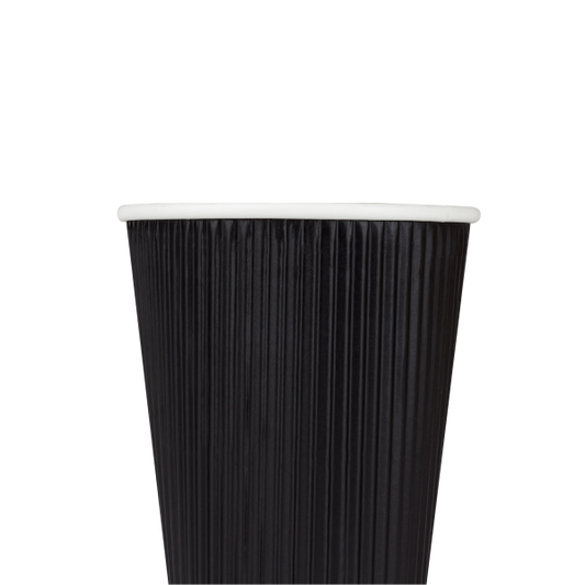 [500 ct] 12 oz Paper Coffee Cups | Ripple | 90 mm | Black – LollicupStore