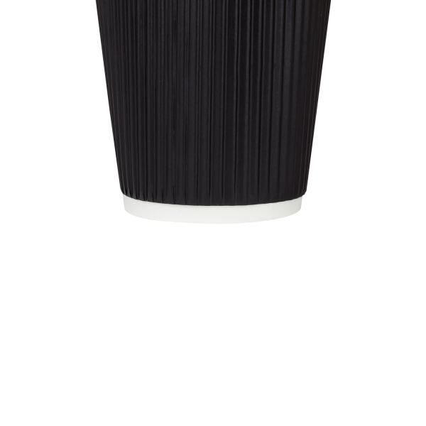 Karat 12oz Ripple Paper Hot Cups (90mm), Black - 500 pcs