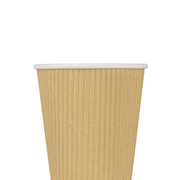 Karat 12oz Ripple Paper Hot Cups (90mm), Kraft - 500 pcs