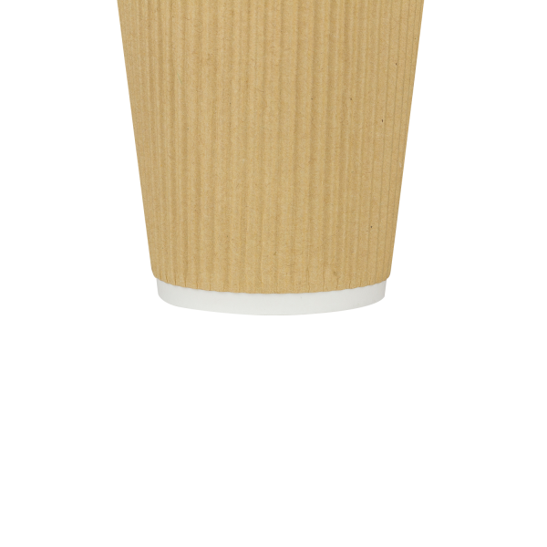 Disposable Coffee Cups - 12oz Ripple Paper Hot Cups - Kraft (90mm) - 500 ct, Coffee Shop Supplies, Carry Out Containers