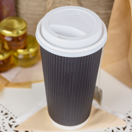 [500 ct] 20 oz Paper Coffee Cups | Ripple | 90 mm | Black – LollicupStore
