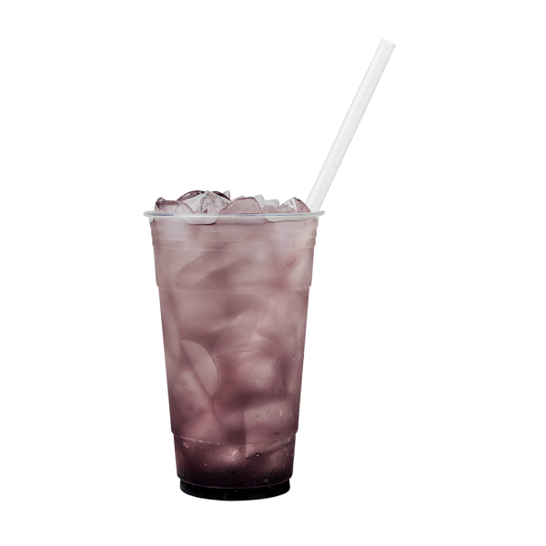 White Karat Earth 10.25" Giant Paper Straw (7mm) Paper Wrapped in purple drink