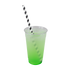 Black & White Karat Earth 10.25" Giant Paper Spiral Straw (7mm) Paper Wrapped in green drink in clear cup