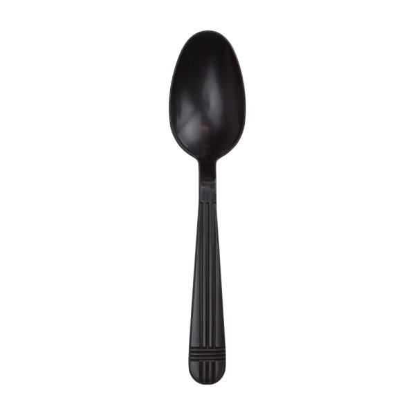 Karat PP Plastic Premium Extra Heavy Weight Tea Spoons, Black - 1,000 pcs