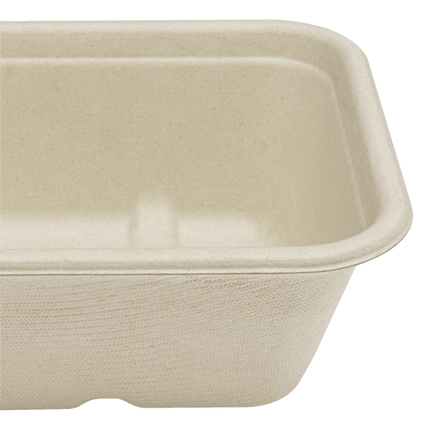 Karat Earth 20oz Natural Bagasse Take Out Container, Rectangular - 500 pcs