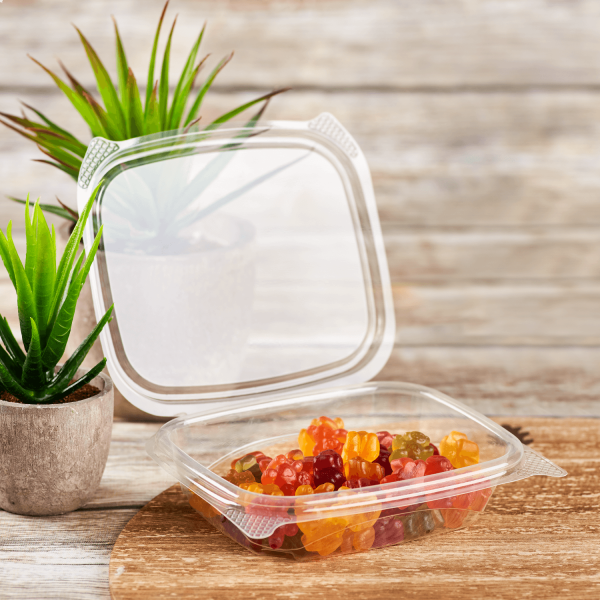 Karat Earth 8oz PLA Hinged Deli Container - 200 ct, Clear