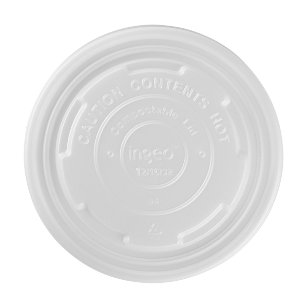 Karat Earth 114.6mm Compostable Flat Lids for 12-16oz Paper Food Container & 24-32oz Gourmet Food Container